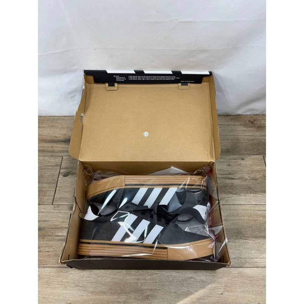 Adidas Daily 4.0 Mens Sz 10.5 Charcoal Gray White Gum Sole‎ Sneakers